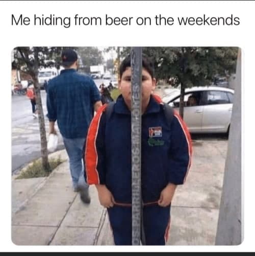 hiding from beer